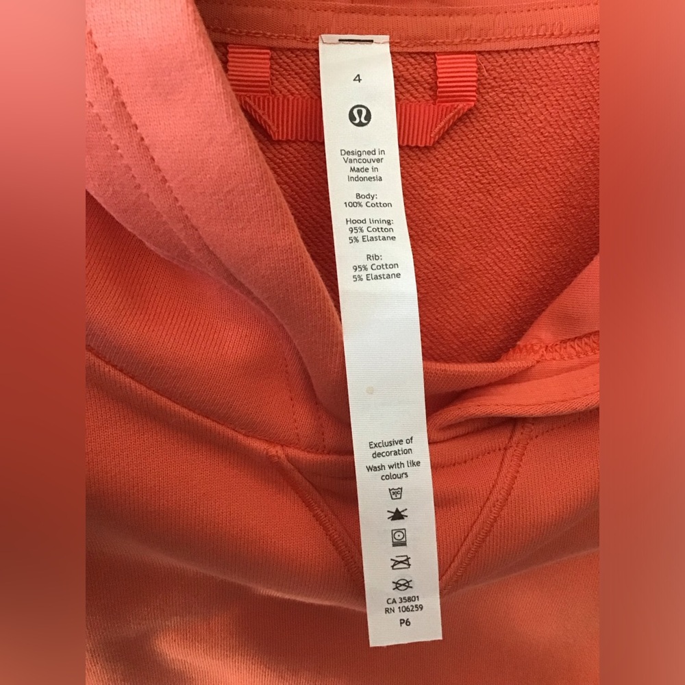 🌼Lululemon All Yours Hoodie Cropped 4 Tiger Orange Sweatshirt Athleisure - Picture 4 of 9